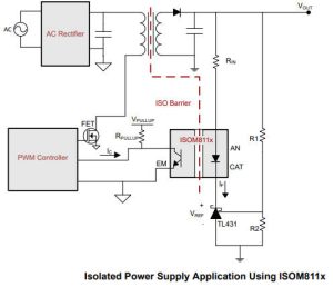 TI ISOM8110 analogue opto emulator psu application